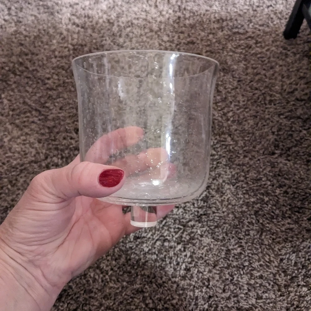 Candle Holder Footed Metal Glass Peg Tulip Style Southern Living at Home